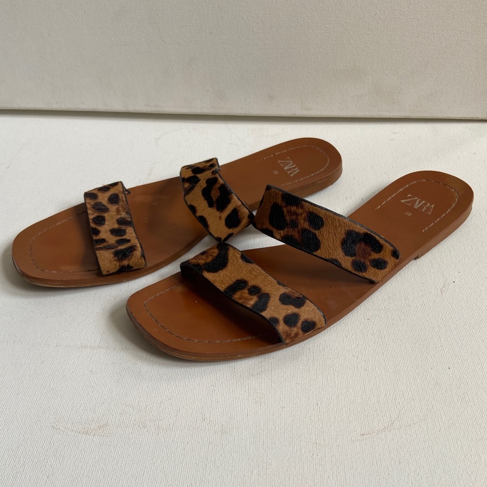 Leather Leopard Sandals